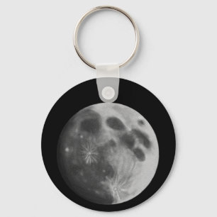 Full Moon Gray Classic Round Sleutelhanger