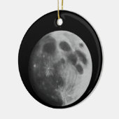 Full Moon Gray Gray Classic Round Ornaming Keramisch Ornament (Links)