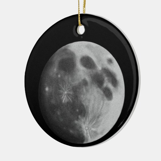 Full Moon Gray Gray Classic Round Ornaming Keramisch Ornament (Links)