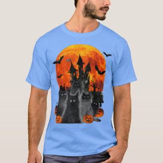 Full Moon Halloween Costume Black Cat op pomkin T-shirt