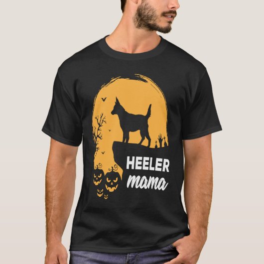 Full Moon Halloween Heeler Mama Australian Cattle T-shirt (Voorkant)