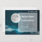 Full Moon Halloween Virtual Birthday Party Kaart (Voorkant)