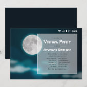 Full Moon Halloween Virtual Birthday Party Kaart (Voorkant / Achterkant)