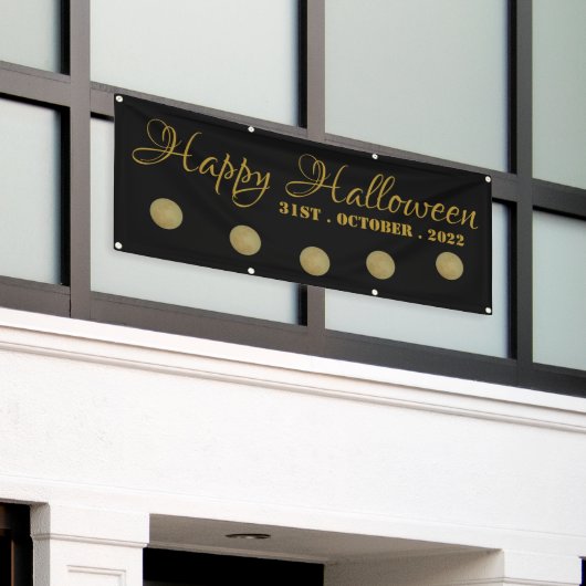 Full Moon, Happy Halloween Banner (Buitenkant Gebouw)