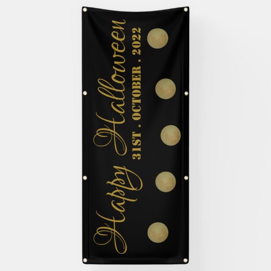 Full Moon, Happy Halloween Banner (Verticaal)