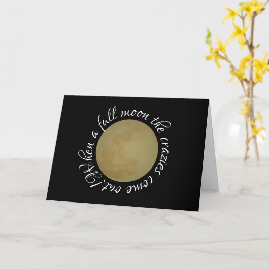 Full Moon, Happy Halloween Kaart (Gele Bloem)
