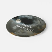 Full Moon Happy Haunting Halloween Papieren Bordje (Gekanteld)
