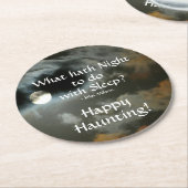 Full Moon Happy Haunting Halloween Ronde Kartonnen Onderzetter (Gebogen)