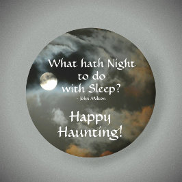 Full Moon Happy Haunting Halloween Ronde Kartonnen Onderzetter