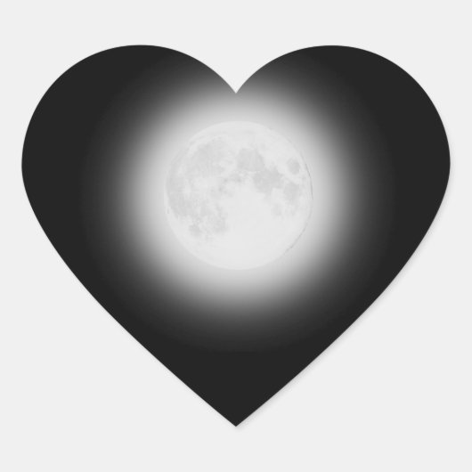 Full Moon Hart Sticker (Voorkant)
