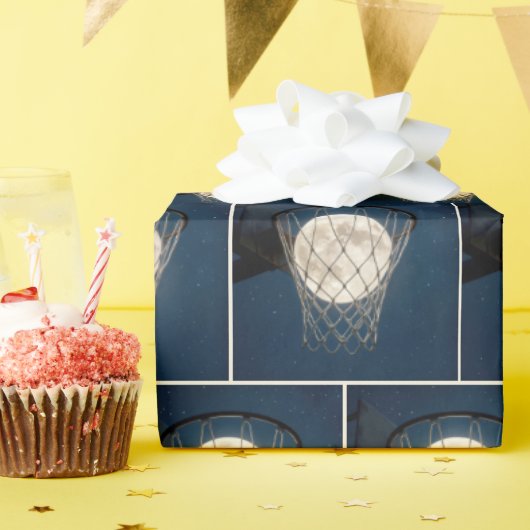 Full Moon In a Basketball Net Cadeaupapier (Verjaardagsfeest)