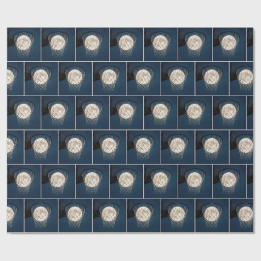 Full Moon In a Basketball Net Cadeaupapier (Vlak)