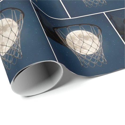 Full Moon In a Basketball Net Cadeaupapier (Rol Hoek)