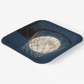 Full Moon In a Basketball Net Papieren Bordje (Gebogen)