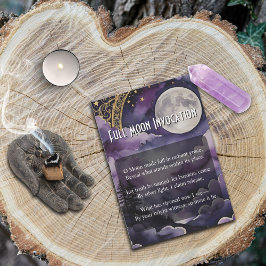 Full Moon Invocation Pagan Prayer Pocket Card Kaart