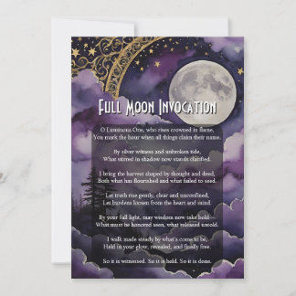 Full Moon Invocation Pagan Prayer Ritual Card Kaart