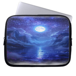 "Full Moon Lake Laptop Sleeve - Schilderachtig tec
