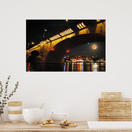 Full Moon London Bridge Poster (Keuken)
