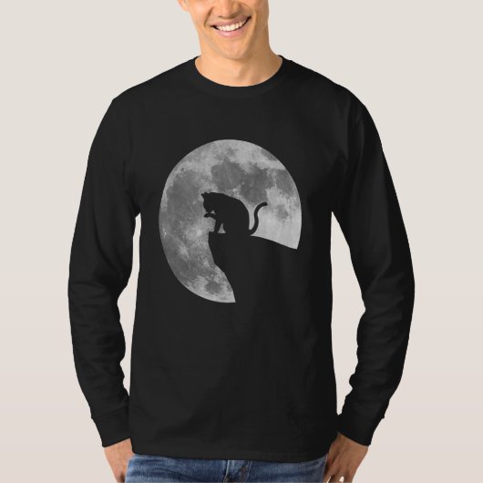 Full Moon Luna Cat T-shirt (Voorkant)