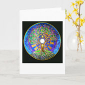Full Moon Mandala Kaart (Gele Bloem)