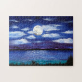 "Full Moon" - Nachtelijke oeverpuzzel voor de ocea Legpuzzel (Horizontaal)
