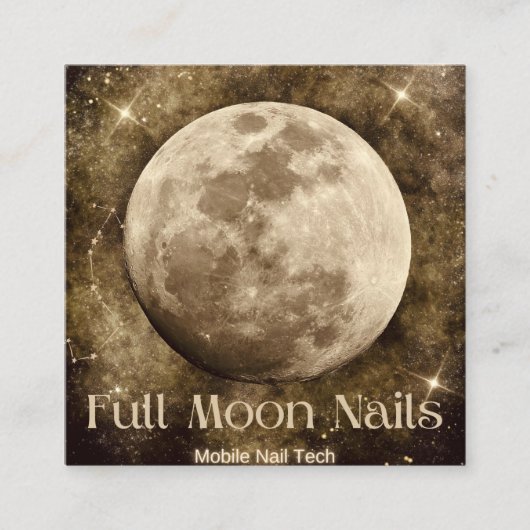 Full Moon Nails Square Visitekaartjes (Voorkant)