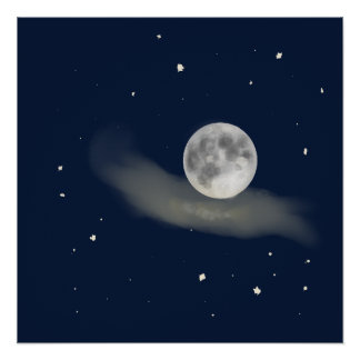 Full moon night perfect poster