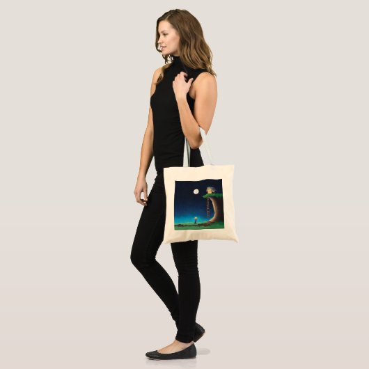Full Moon Night Sky Canvas tas (Voorkant (model))
