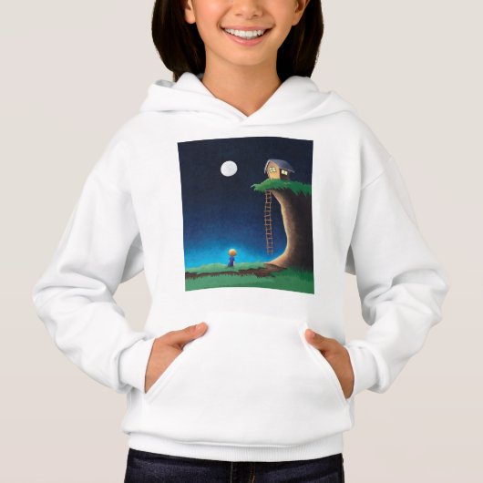Full Moon Night Sky Hoodie (Voorkant)