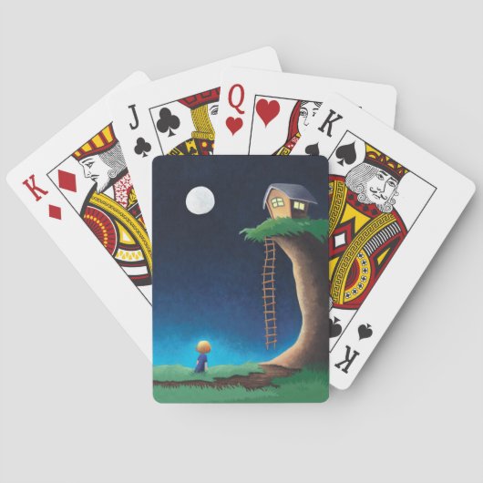 Full Moon Night Sky-speelkaarten Pokerkaarten (Achterkant)