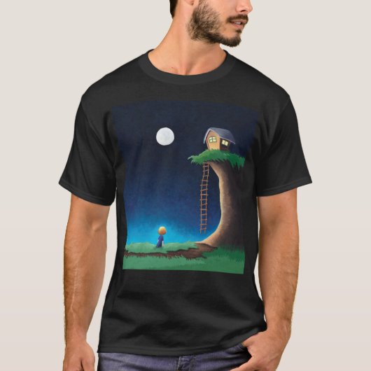 Full Moon Night Sky T-Shirt (Voorkant)