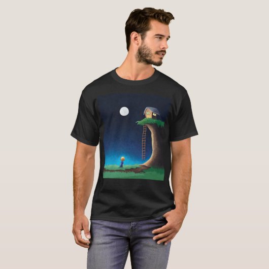 Full Moon Night Sky T-Shirt (Voorkant volledig)