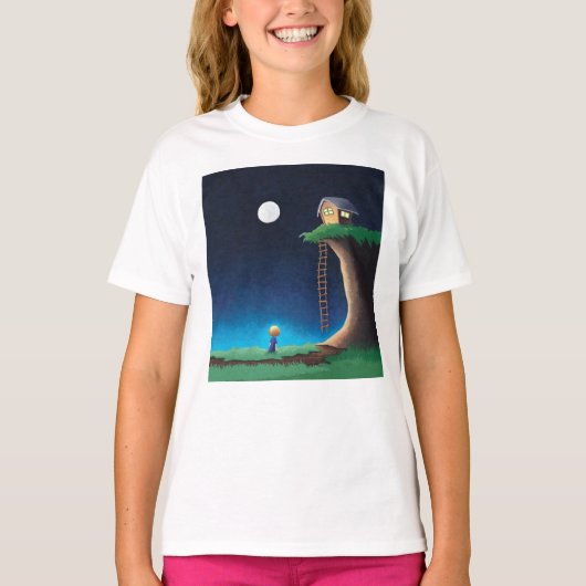 Full Moon Night Sky T-Shirt (Voorkant)