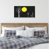 Full Moon Night Wrapped Canvas Afdruk (Insitu (Slaapkamer))