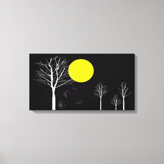 Full Moon Night Wrapped Canvas Afdruk (Voorkant)