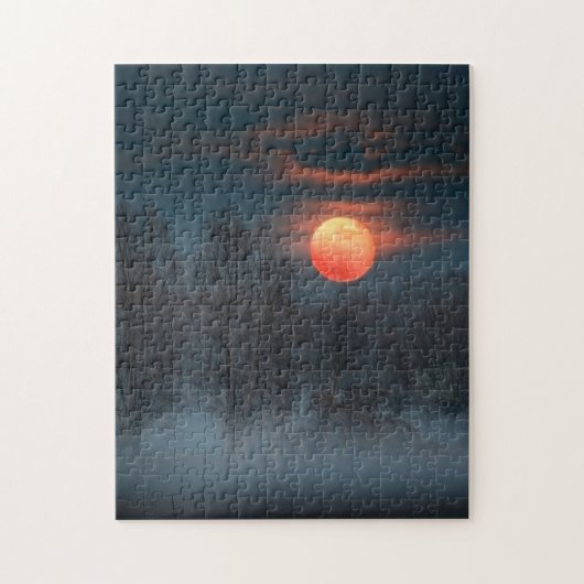 Full Moon November in Scalenghe, Italië Legpuzzel (Verticaal)