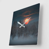 Full Moon | November in Scalenghe, Italy Vierkante Klok (Hoek)