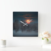 Full Moon | November in Scalenghe, Italy Vierkante Klok (Huis)