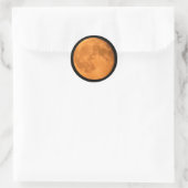Full Moon Oranje Harvest of Halloween Ronde Sticker (Tas)
