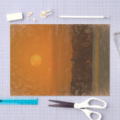 Full Moon Oranje Sunset Beach Schets Art Tissuepapier (Craft)