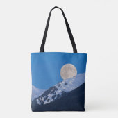 Full Moon Over Alyeska Ski Resort, Alaska Tote Bag (Achterkant)