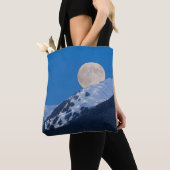 Full Moon Over Alyeska Ski Resort, Alaska Tote Bag (Dichtbij)