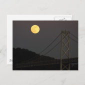 Full Moon Over Bay Bridge San Francisco 01-10-09 Briefkaart (Voorkant / Achterkant)
