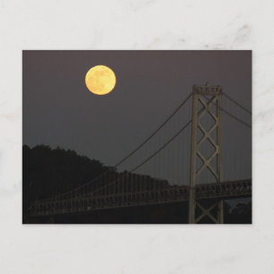 Full Moon Over Bay Bridge San Francisco 01-10-09 Briefkaart