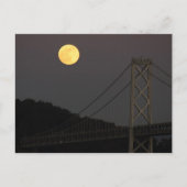 Full Moon Over Bay Bridge San Francisco 01-10-09 Briefkaart (Voorkant)