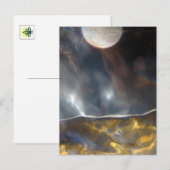 Full Moon Over Golden Land, Peaceful, Esoteric Briefkaart (Voorkant / Achterkant)