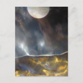 Full Moon Over Golden Land, Peaceful, Esoteric Briefkaart (Voorkant)