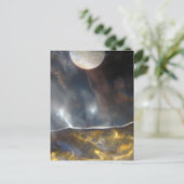 Full Moon Over Golden Land, Peaceful, Esoteric Briefkaart (Staand voorkant)