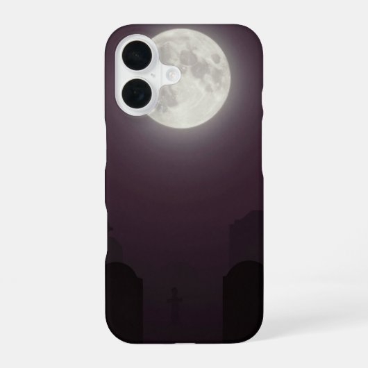 Full Moon Over Graveyard Gothic Case iPhone 16 Hoesje (Achterkant)