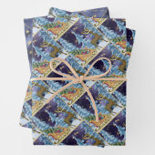 Full Moon Over Reindeer With Sleigh Inpakpapier Vel (In situ)